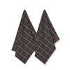 Theedoeken Set van 2 Recycled Cotton Brown Plaid