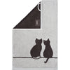 6 x Gastendoeken Cute Cats Platin-Basalt 30x50 cm