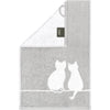 6 x Gastendoeken Cute Cats Platin-Wit 30x50 cm
